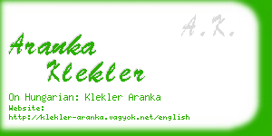 aranka klekler business card